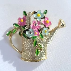 Vintage Gerry's Watering Can w/Flowers Pin